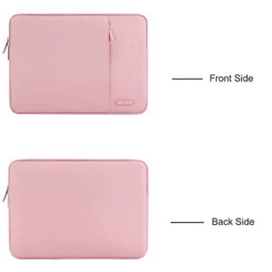 MOSISO Laptop Sleeve Bag Compatible with MacBook Air/Pro, 13-13.3 inch Notebook, Compatible with MacBook Pro 14 inch 2023-2021 A2779 M2 A2442 M1, Polyester Vertical Case with Pocket, Pink