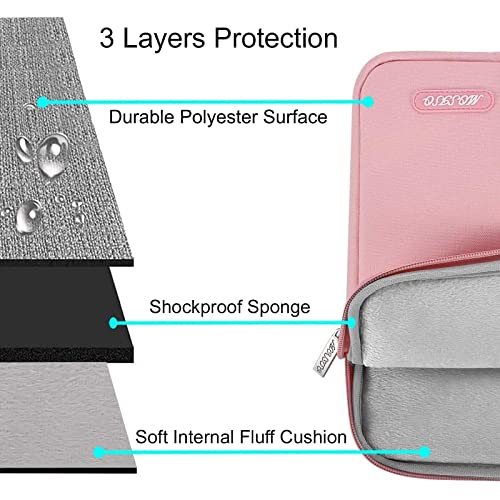 MOSISO Laptop Sleeve Bag Compatible with MacBook Air/Pro, 13-13.3 inch Notebook, Compatible with MacBook Pro 14 inch 2023-2021 A2779 M2 A2442 M1, Polyester Vertical Case with Pocket, Pink