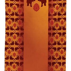 Ambesonne Ethnic Tablecloth, Safari Animal Elephant with Details Ombre Art, Dining Room Kitchen Rectangular Table Cover, 60" X 84", Burgundy Orange