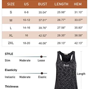 Miusey Workout Clothes Womens Round Neck Sleeveless Relaxed Yoga Racerback Flowy Loose Fit Cotton Summer Ribbed Shirts Yoga Tank Tops XXL Gray