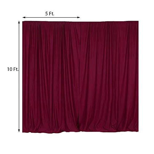 BalsaCircle 10 ft x 10 ft Burgundy Polyester Photography Backdrop Drapes Curtains Panels - Wedding Decorations Home Party Reception Supplies