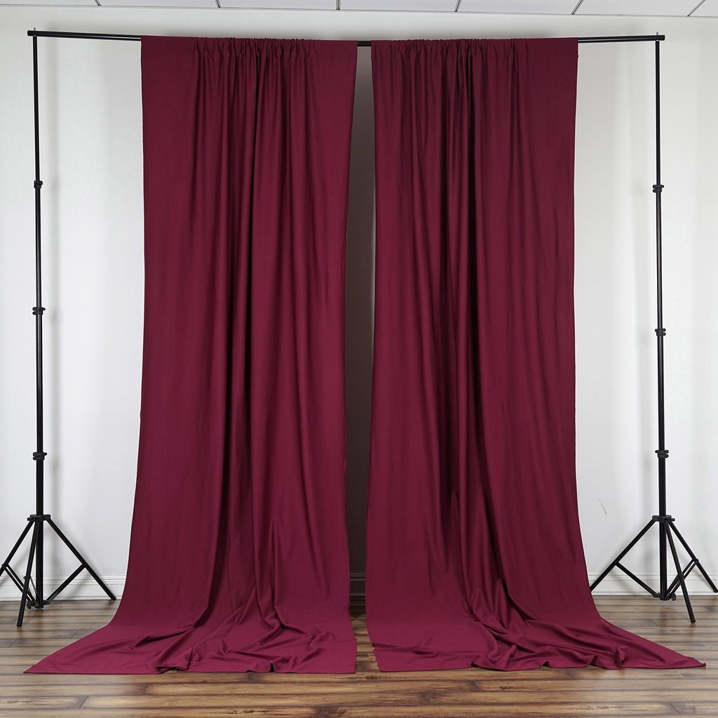BalsaCircle 10 ft x 10 ft Burgundy Polyester Photography Backdrop Drapes Curtains Panels - Wedding Decorations Home Party Reception Supplies