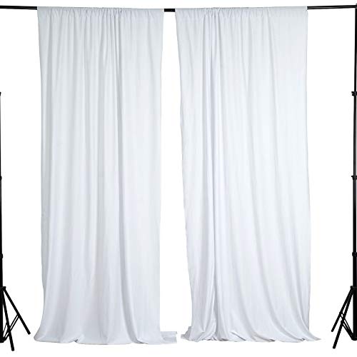 BalsaCircle 10 ft x 10 ft White Polyester Photography Backdrop Drapes Curtains Panels - Wedding Decorations Home Party Reception Supplies