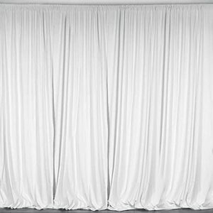 BalsaCircle 10 ft x 10 ft White Polyester Photography Backdrop Drapes Curtains Panels - Wedding Decorations Home Party Reception Supplies