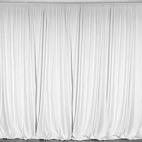 BalsaCircle 10 ft x 10 ft White Polyester Photography Backdrop Drapes Curtains Panels - Wedding Decorations Home Party Reception Supplies