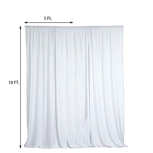 BalsaCircle 10 ft x 10 ft White Polyester Photography Backdrop Drapes Curtains Panels - Wedding Decorations Home Party Reception Supplies