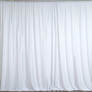 BalsaCircle 10 ft x 10 ft White Polyester Photography Backdrop Drapes Curtains Panels - Wedding Decorations Home Party Reception Supplies