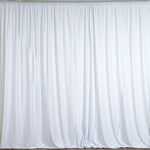 BalsaCircle 10 ft x 10 ft White Polyester Photography Backdrop Drapes Curtains Panels - Wedding Decorations Home Party Reception Supplies