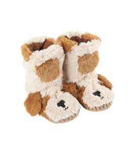 little blue house by hatley unisex child hi-top slouch animal slipper sock, puppy, small 5 - 7 us
