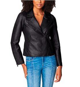 [blanknyc] womens moto jacket, onyx, medium us