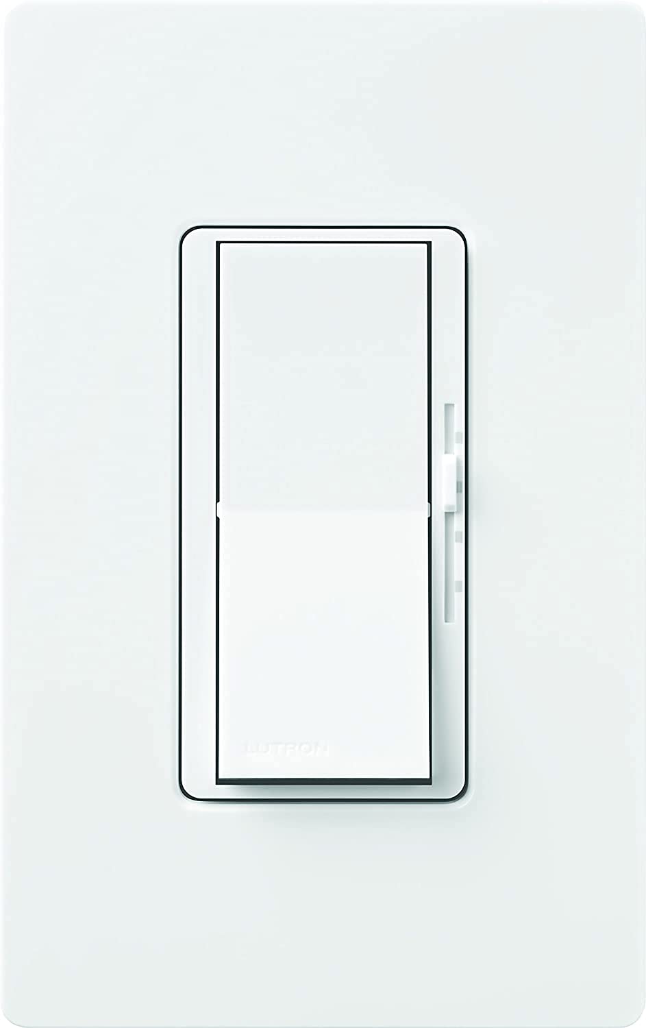 Lutron Diva 3-Speed Fan Control and Light Switch, Single-Pole/3-Way, 1.5A Fan/1A LED, DVFSQ-LF-WH, White