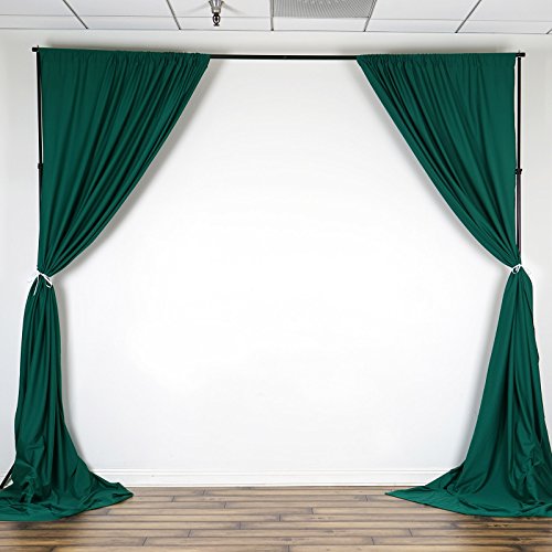 BalsaCircle 10 ft x 10 ft Hunter Green Polyester Photography Backdrop Drapes Curtains Panels - Wedding Decorations Home Party Reception Supplies