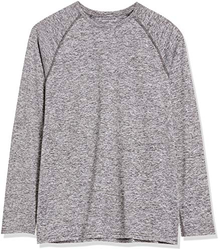 Amazon Essentials Men's Tech Stretch Long-Sleeve T-Shirt (Available in Big&Tall), Dark Grey Heather, Large