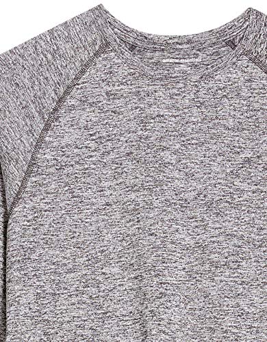 Amazon Essentials Men's Tech Stretch Long-Sleeve T-Shirt (Available in Big&Tall), Dark Grey Heather, Large