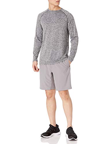 Amazon Essentials Men's Tech Stretch Long-Sleeve T-Shirt (Available in Big&Tall), Dark Grey Heather, Large