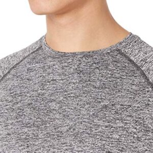 Amazon Essentials Men's Tech Stretch Long-Sleeve T-Shirt (Available in Big&Tall), Dark Grey Heather, Large