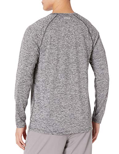 Amazon Essentials Men's Tech Stretch Long-Sleeve T-Shirt (Available in Big&Tall), Dark Grey Heather, Large