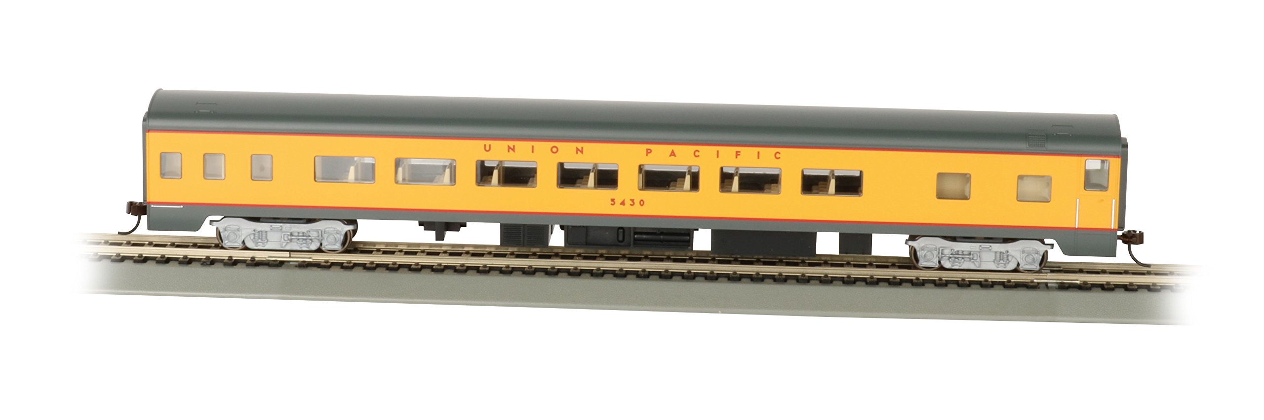 Bachmann Industries Union Pacific Smooth-Side Coach Car with Lighted Interior (HO Scale), 85'