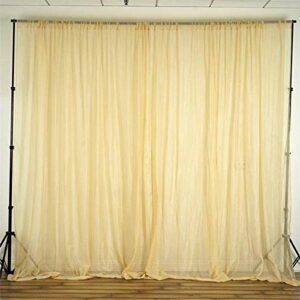 BalsaCircle 10 feet x 10 feet Champagne Sheer Voile Backdrop Drapes Curtains 2 Panels 5x10 ft - Wedding Ceremony Home Decorations