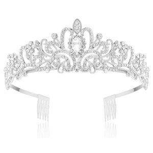 makone crystal queen crowns and tiaras with comb headband for women and girls, princess crowns hair accessories for wedding birthday halloween costume cosplay (01 silver)