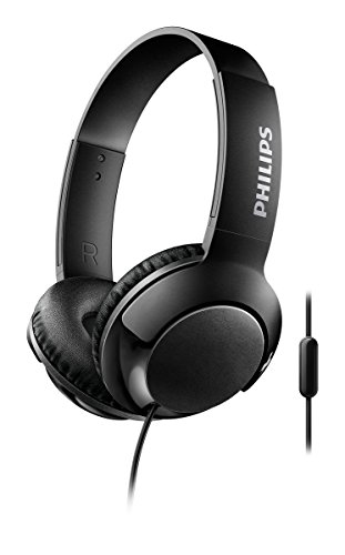 Philips BASS+ On Ear Headphones with Mic - Black (SHL3075BK/27)