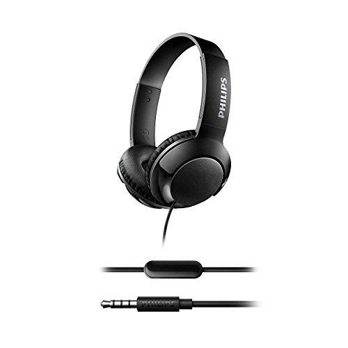 Philips BASS+ On Ear Headphones with Mic - Black (SHL3075BK/27)