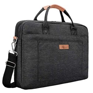e-tree laptop bag, 15.6 inch shockproof padded laptop case briefcase computer bag messenger bag work bag 15 inch for men women black