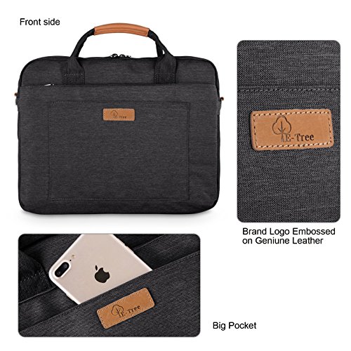 E-Tree Laptop Bag, 15.6 inch Shockproof Padded Laptop Case Briefcase Computer Bag Messenger Bag Work Bag 15 inch for Men Women Black