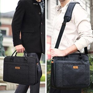 E-Tree Laptop Bag, 15.6 inch Shockproof Padded Laptop Case Briefcase Computer Bag Messenger Bag Work Bag 15 inch for Men Women Black