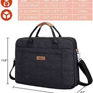 E-Tree Laptop Bag, 15.6 inch Shockproof Padded Laptop Case Briefcase Computer Bag Messenger Bag Work Bag 15 inch for Men Women Black