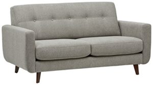 amazon brand – rivet sloane mid-century modern loveseat sofa, 64.2"w, pebble grey