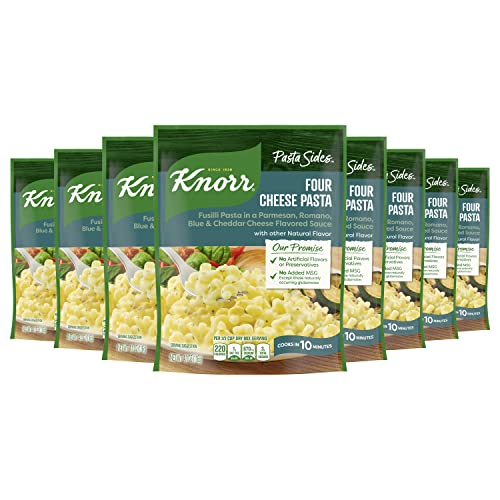 Knorr Pasta Sides For Delicious Quick Pasta Side Dishes Four Cheese Pasta No Artificial Flavors, No Preservatives, No Added Msg 4.1 oz, Pack of 8