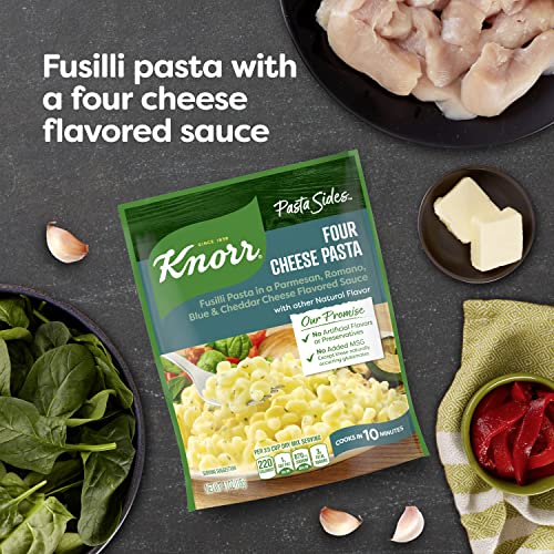 Knorr Pasta Sides For Delicious Quick Pasta Side Dishes Four Cheese Pasta No Artificial Flavors, No Preservatives, No Added Msg 4.1 oz, Pack of 8