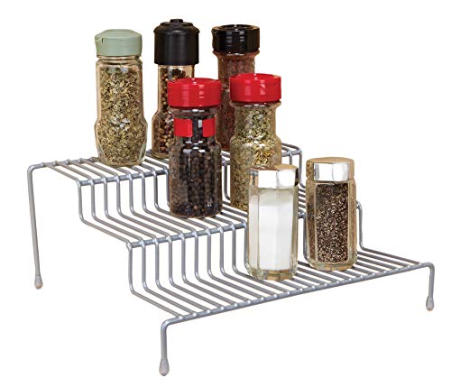 Kitchen Details 3 Tier Free Standing Spice Rack | Organizer Shelf | Countertop | Pantry | Kitchen Cabinet | Grey