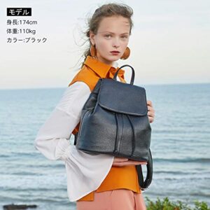Genuine Leather Backpack for Women Elegant Ladies Travel Shoulder Bag Coffee Brown