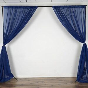 balsacircle 10 feet x 10 feet navy blue sheer voile backdrop drapes curtains 2 panels 5x10 ft - wedding ceremony home decorations