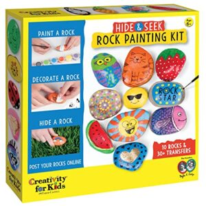 creativity for kids hide & seek rock painting kit - arts & crafts for kids - includes rocks & waterproof paint