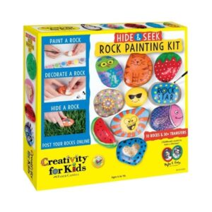 Creativity for Kids Hide & Seek Rock Painting Kit - Arts & Crafts For Kids - Includes Rocks & Waterproof Paint