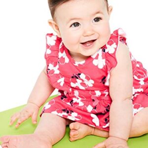 Simple Joys by Carter's Baby Girls' Romper, Sunsuit and Dress, Pack of 3, Mint Green Cherry/Navy Stripe/Pink Floral, 0-3 Months