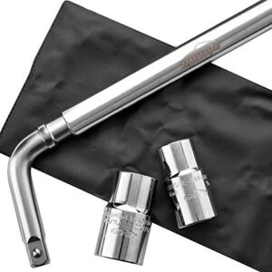 EPAuto Telescoping Lug Wrench, Wheel Wrench with CR-V Sockets (17/19, 21/22mm)