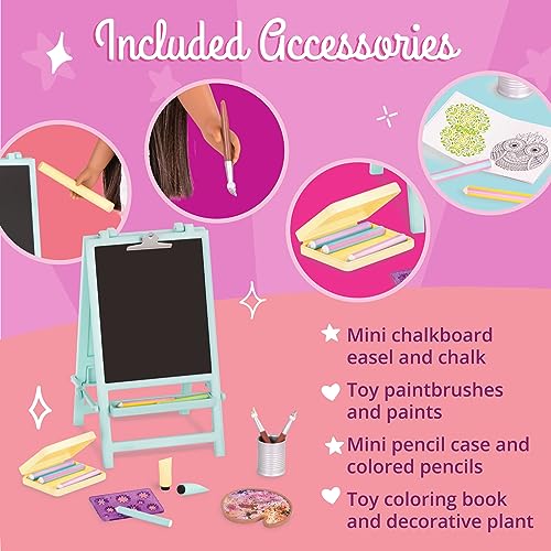 Glitter Girls by Battat – Creative Art Kit Chalkboard Easel Accessory Set – 14-inch Doll Clothes and Accessories for Girls Age 3 and Up – Children’s Toys, 14 inches , Black