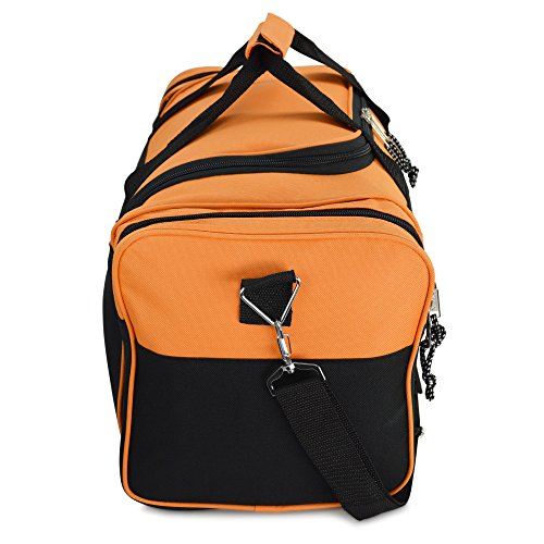 DALIX 21" Blank Sports Duffle Bag Gym Bag Travel Duffel with Adjustable Strap in Orange