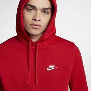 Nike Men's Sportswear Club Pullover Hoodie, University Red/University Red/White