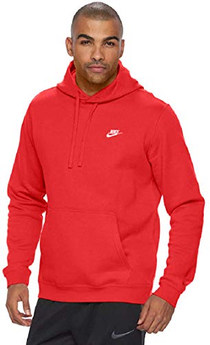 Nike Men's Sportswear Club Pullover Hoodie, University Red/University Red/White