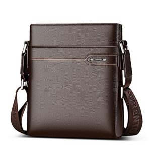laorentou men's genuine leather shoulder bag, business crossbody bag for men messenger bags leather purse men's side bags