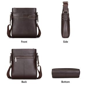 LAORENTOU Men's Genuine Leather Shoulder Bag, Business Crossbody Bag for Men Messenger Bags Leather Purse Men's Side Bags