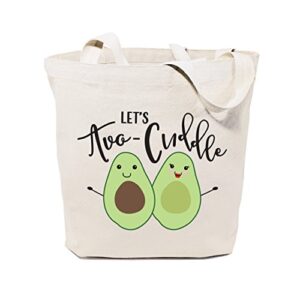 the cotton & canvas co. let's avo-cuddle reusable grocery bag and farmers market tote bag