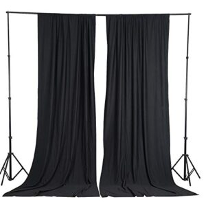 balsacircle 10 ft x 10 ft black polyester photography backdrop drapes curtains panels - wedding decorations home party reception supplies