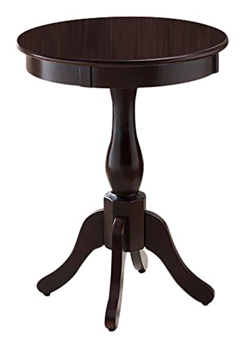 Kings Brand Furniture Cherry Finish Wood Round Pedestal Side Accent Table