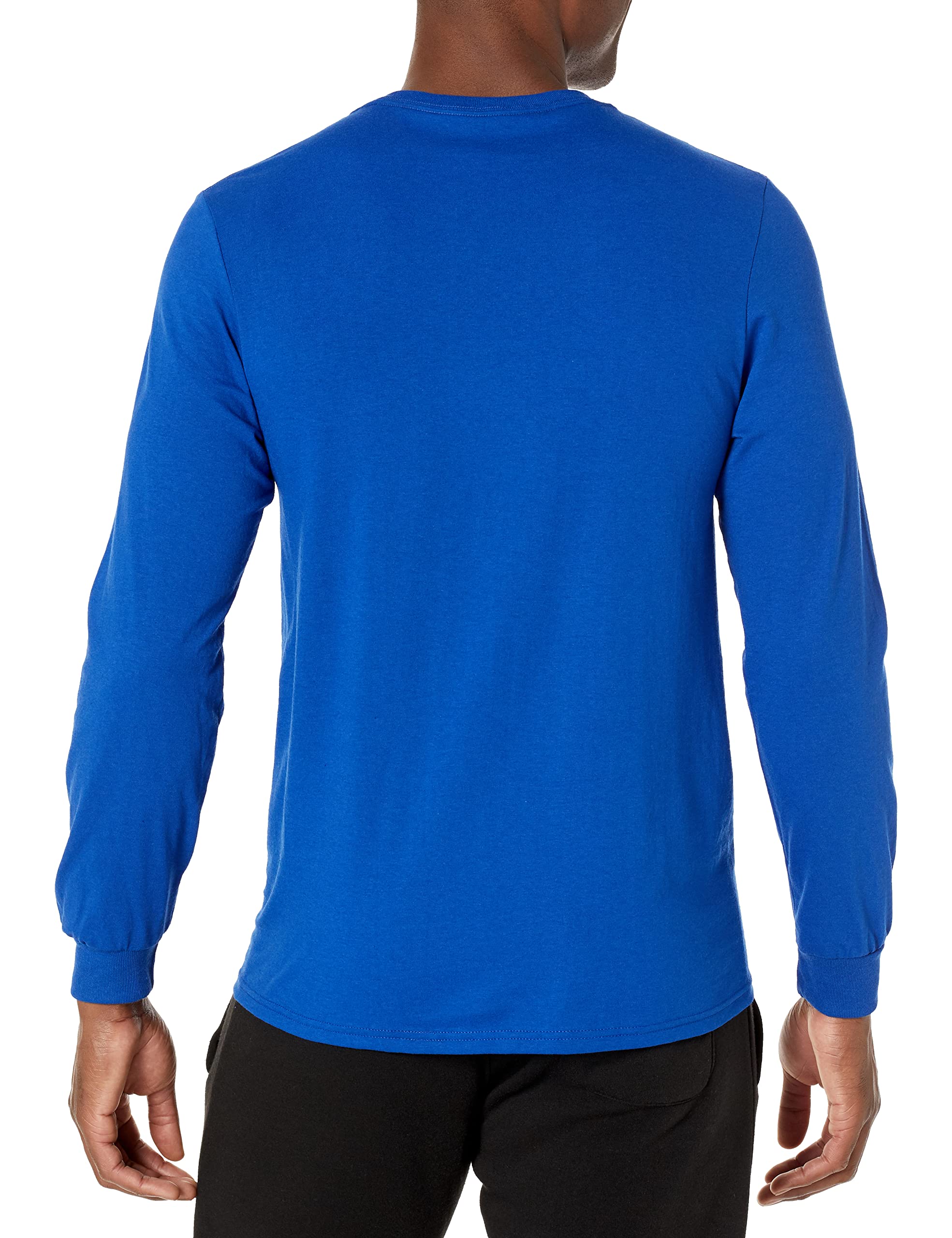 Russell Athletic mens Cotton Performance Long Sleeve T-Shirt, Royal, L